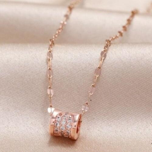 [Gold plating] Korea luxury three rows full of diamond waist niche temperament simple online celebrity necklace clavicle chain