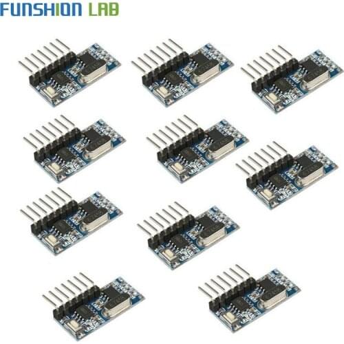 FUNSHION 10 PCS 433Mhz Wireless Remote Control Switch 4CH RF Relay 1527 Encoding Learning Module For Light Receiver Diy Kit