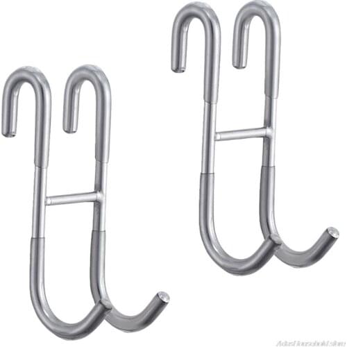 2/4/6 Pcs Hooks Stainless Steel Punch-Free for Towel Bathrobes Bathroom Glass Shower Door Bedroom Indoor Home Supplies wholesale