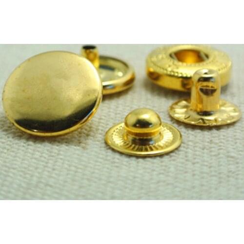 50pcs/set 10 mm 12.5mm 15mm 17mm Metal Press Studs Sewing Snap Button Fasteners Sewing Leather Craft Clothes Bags Accessories