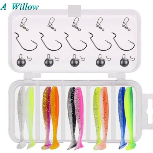 25pcs Bionic Soft Bait Boxed Luya T-tail Bionic Bait Outdoor Fishing Blackfish Kill Luya Bait Carp Feeder Spinning For Fishing