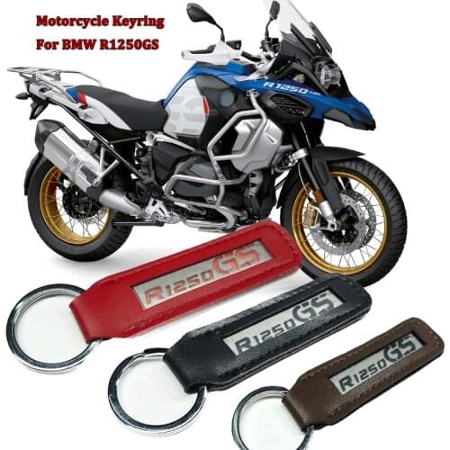 R1250GS Metal Leather Motorcycle Keychain Key Chain fits For BMW R1250 GS R 1250 GS 2018 2019 2020 Motorcycle Key Holder