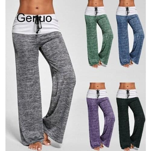 Wide Leg Pants Women High Waist Trousers Plaid Waxy Soft And Comfortable Pants Female Pure Of Casual Loose Women