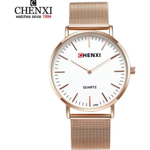 CHENXI Luxury Brand Men Quartz Watch Male Ultra Thin Casual Japan quartz-watch Stainless Steel Mesh Strap Clock Man Wristwatches
