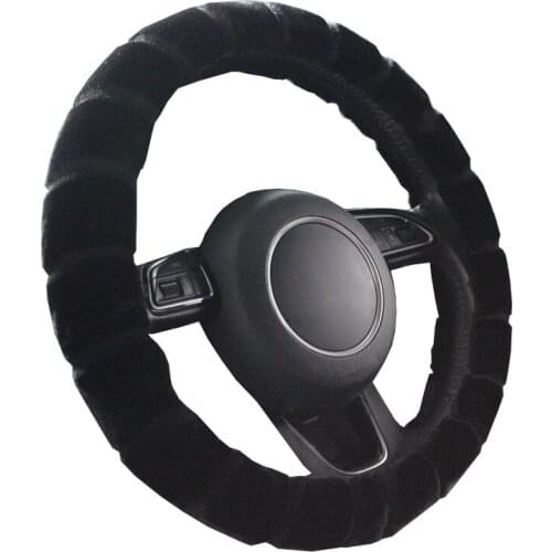 Winter Plush Car Steering-Wheel Cover Suitable for Most Steering Wheel Carpet Soft 37-38 CM 14.5 "-15" Car Accessories Styling