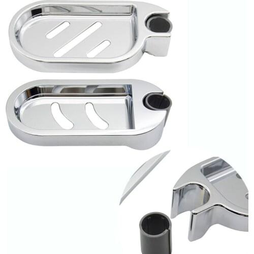 Soap Dish Holder Adjustable Shower Rod Slide Bathroom Gadget Soap Pallet Shower Rod Slide Bar Shower Rail Soap