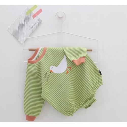 Infant Baby Rompers Baby Girls Long Sleeve Grid Round Collar Clothes Rompers Spring Autumn Baby Boys Striped Rompers 0-2Yrs