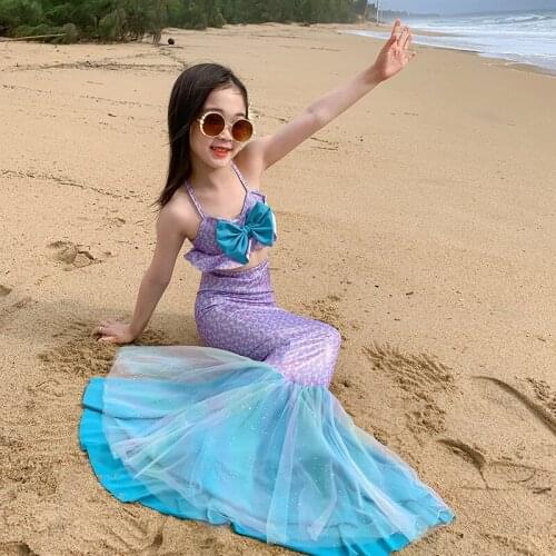 Mermaid Tail Suit Swimsuit Childrens Little Girl Split Swimsuit Girls Baby Princess Bikini Suit Mermaid Cosplay Costumes