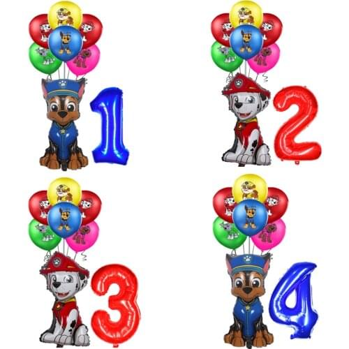 Paw patrol Aluminum foil cartoon balloon doll Skye Chase Everest Marshall Childrens day Birthday party latex balloon decoration
