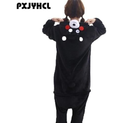 Adult Anime Kigurumi Onesies Cute Kumamon Costume For Women Men Funny Warm Soft Animal Onepieces Sleepwear Home Cloths For Girl