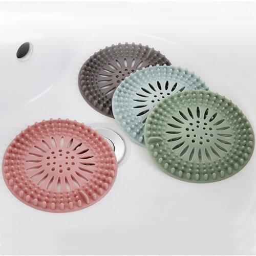 13*13 Cm 4 Color Anti-Clogging Sink Drain Sewer Floor Filter Hair Catcher Hole Plug Shower Stopper Sink Pad Strainer Bathroom