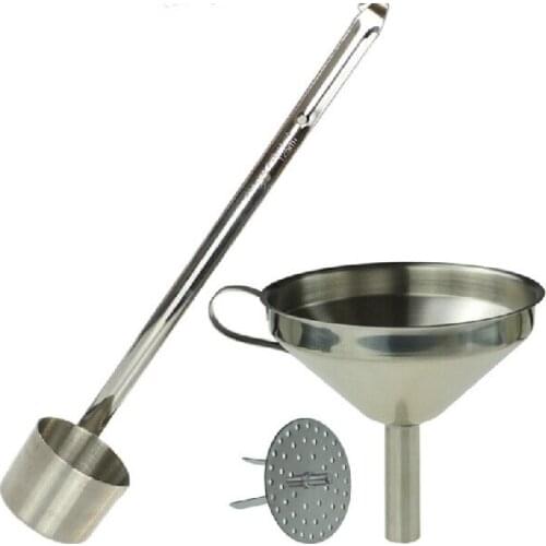 304 stainless steel wine ladle with 12cm diameter funnel and filter 125ml wine scoop