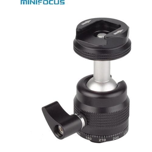 Mini Ball Head with Camera Hot Shoe Mount Ballhead Tripod 1/4" Screw and Cold Shoe Mount Adapter for DSLR Camera Video Light
