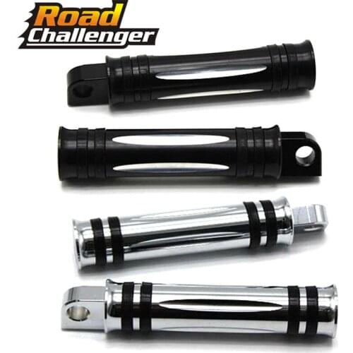 Motorcycle Chrome Black Footpeg Foot Peg Front Footrest Pedals For Harley Heritage Softail Dyna Touring Electra Glide