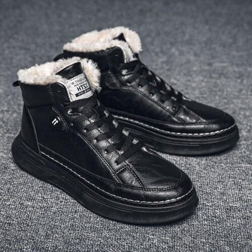 2020 Winter High-top Shoes Casual Cotton Shoes All-match Fashion Sneaker Outdoor Trend Mens Walking Sneaker Plus Cashmere