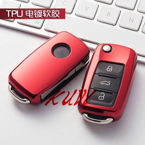 Soft TPU car key cover case shell fob for VW Golf Bora Jetta POLO GOLF Passat For Skoda Octavia A5 Fabia For SEAT Ibiza Leon