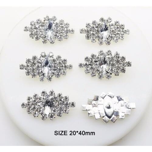 New Fashion 10Pcs/lot 23*37mm rhombus Diy Jewelry Accessories rhinestones pedestal embellishments caps Decoration For Making
