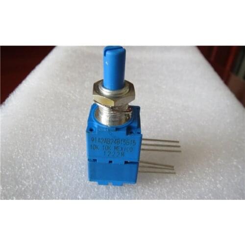 Original new 100% 91A2AB24B15B15 10KX2 dual potentiometer 6pin round handle long 18MM (SWITCH)