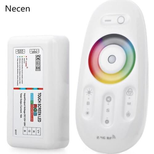 DC 12V - 24V RGB /RGBW LED Controller 2.4G RF Touch Screen Remote Control 6A per Channel for smd 5050 2835 Led Strip Light
