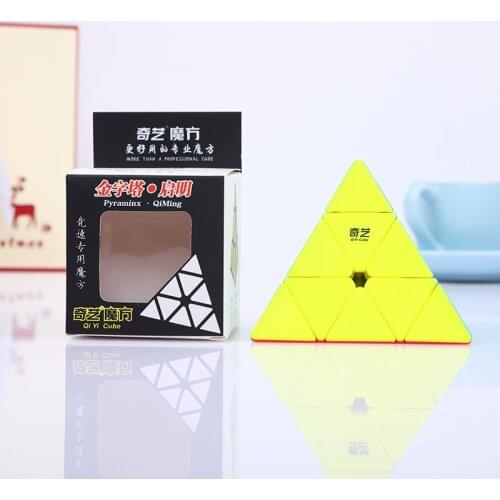 Qiyi 3*3*3 Qiming Pyramid Speed Magic Cube Professional Magic Cube Puzzles Colorful Educational Toys For Children