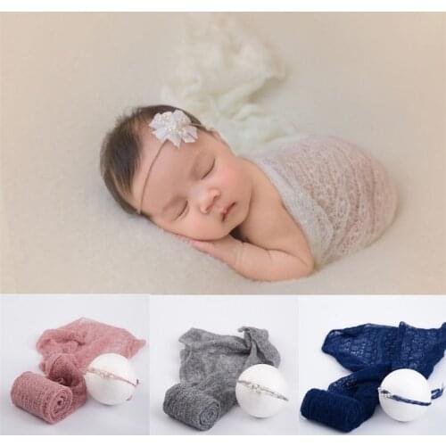 Newborn Photography Props Wrap Soft Mohair Knitted Baby Blanket Swaddling Photography Babies Accessories
