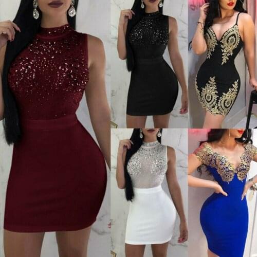 US Sexy-Women-Sleeveless-Bandage-Bodycon-Evening-Party-Cocktail-Club-Mini-Dress