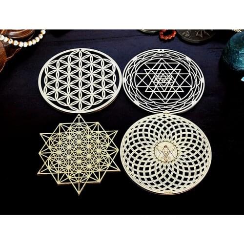 Meditation Decoration Geometric Wall Art Pattern Wood Crafts Room Decoration Accessories