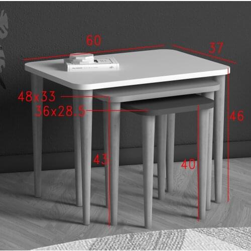 Coffee Table Letto Nesting Table White Cappuccino Brown