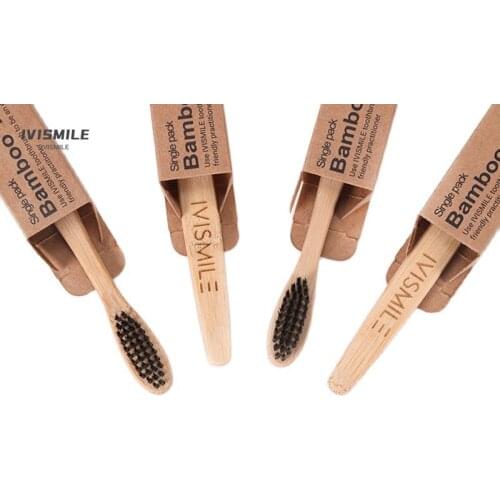 IVISMILE Toothbrush bamboo toothbrush tongue scraper environmentally friendly product tooth cleaning 4-piece family toothbrush