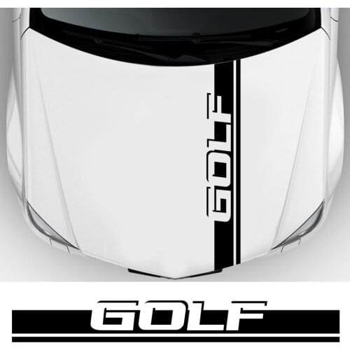 1PCS Fashion sports car racing stripes For VW Golf GTD MK4 5 6 7 8 - GTI - RLINE - TSI car hood vinyl stickers DIY accessories