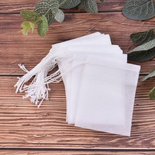 100pcs Teabags Food Grade Empty Scented Tea Bag Infuser With String Seal Filter 6 X 8CM