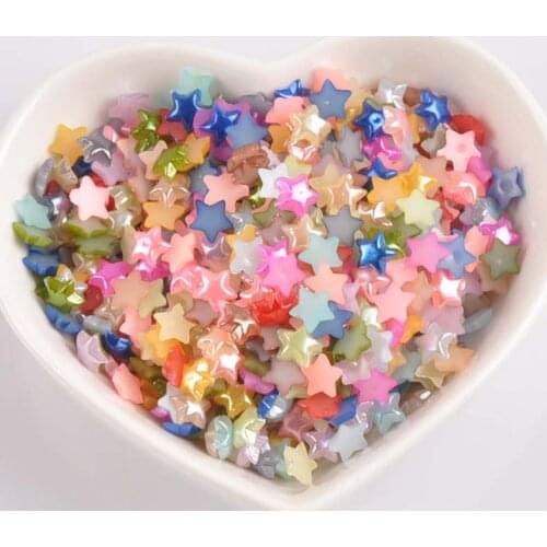 1000pcs 6mm Mix Color star Shape Imitation Half Round Pearl Flatback Beads for Scrapbook DIY Decoration YKL0585X