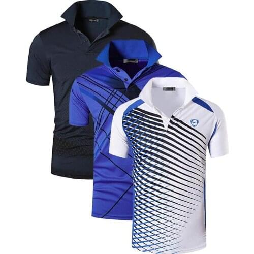 Jeansian 3 Pack Mens Sport Tee Polo Shirts POLOS Poloshirts Golf Tennis Badminton Dry Fit Short Sleeve LSL195 PackE