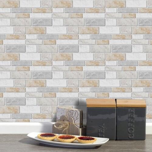 3D Brick Wall Sticker Self Adhesive Tile Backsplash Foam Waterproof Wall Covering Wallpaper for TV Background Bathroom Dropship