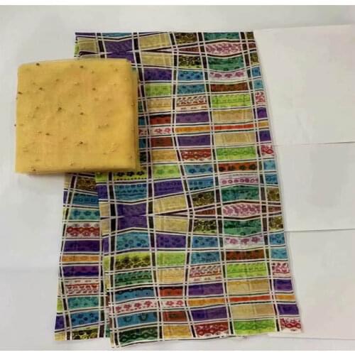 5+2 Yards fashion high quality swiss voile cotton african lace fabric printed fabric for womens dress sewing material.L99195