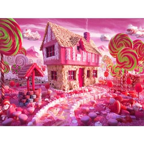 5d diy diamond,diamond painting cartoon,diamond embroidery pink house and Lollipop