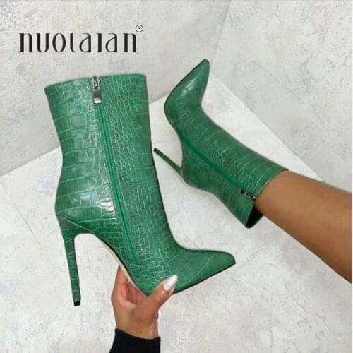 Women Boots Fashion Sexy Ankle Boots For Women Pointed Toe High Heels Shoes Woman Autumn Winter Boots Female high heels Boots