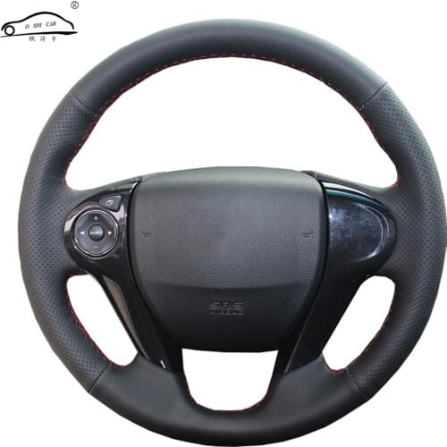 Genuine Leather car steering wheel Cover for Honda Accord9 Odyssey Crosstour 2013-2016 Pilot 2017/Steering-Wheel Handlebar Braid