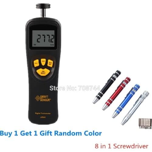 SMART SENSOR AR925 0.5~19999RPM Contact Digital Tachometer RPM Meter Digital Tach Speedometer
