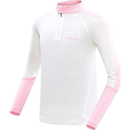 Horse Riding Clothes Kids Children Boys Girls Cotton Polo Shirt Long Sleeve T-shirt Tee Tops Teens Horse Back Rider Clothing