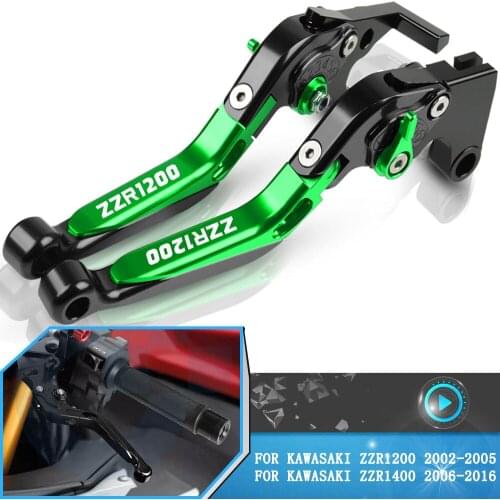 For Kawasaki ZZR1200 2002-2005 Motorcycle Aluminum Foldable Brake Clutch Levers Hand Accessories ZZR1400 ZZ-R1400 2006-2016 2015
