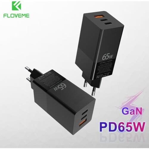 FLOVEME 65W GaN Fast Charger PD 3.0 Type c USB Charger Portable QC 3.0 Quick Charge for iPhone 12 Pro Xiaomi Laptop