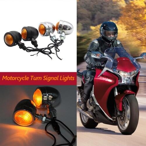 Hot Sale Motorcycle Turn Signal Lights 1 Pair Mini Retro Motorcycle Turn Signal Lights 1-Wire Amber Motorbike Blinkers