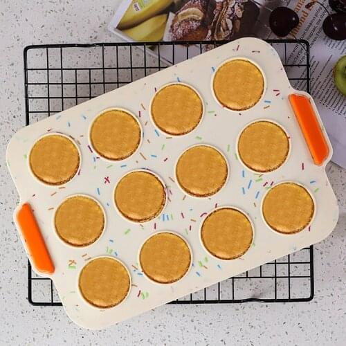 12 Cup Silicone Muffin Cupcake Baking Pan Non Stick Dishwasher Microwave Safe Mould Kitchen Cookie Oven Bake Mold Cupcake Mold