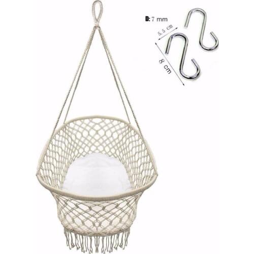 Baby Crib Cradle, Hanging Bassinet and Portable Swing for Infant Nursery Rope Fringe Measures 35" L X 23.25" W X 14" H