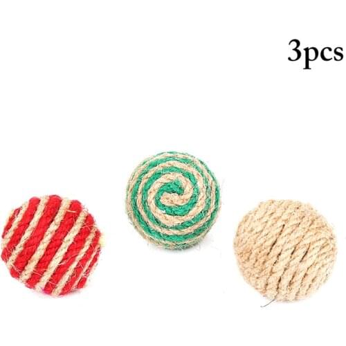 3pcs Cute Funny Cat Toys Jute Rope Ball Cat Toy Ball Creative Colorful Interactive for Cats Kitten Cat Chew Toy Dropshipping