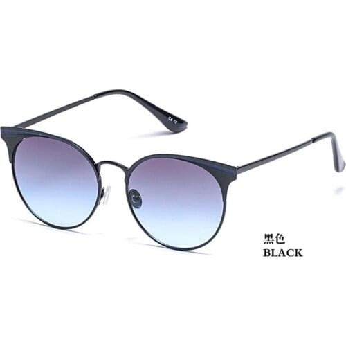 Fashion trendy sunglasses 18702 rectro metal UV400 full rim gradient color lens sunglasses for lady