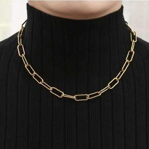 Necklace for women 2021 Supply European And American Geometri Simple Retro Necklace Chain Stainless Steel Jewelry Necklace