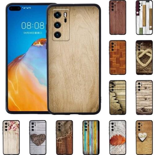 Wood Series Soft Silicone Phone Case for Huawei P20/P20 Pro/P30 Pro/P30 Plus/P30 LITE/P40/P40 Pro Anti-drop Cover