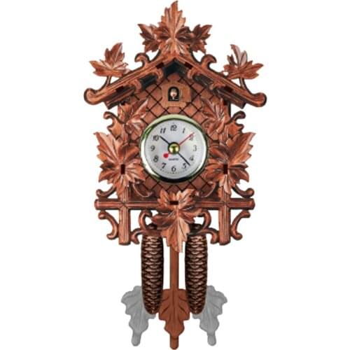 German Black Forest Style 3D Wooden Wall Clock Handcrafted Wood Mini Clock Cuckoo Living Room Bedroom Home Decoration